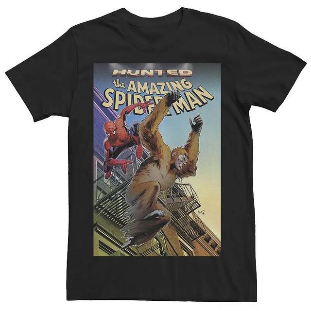 Mens Marvel Spider-Man And Gibbon Hunted Comic Book Cover Tee Product Image