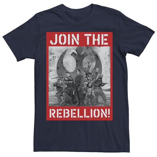 Mens Star Wars Rogue One Join the Rebellion Poster Tee Blue Product Image