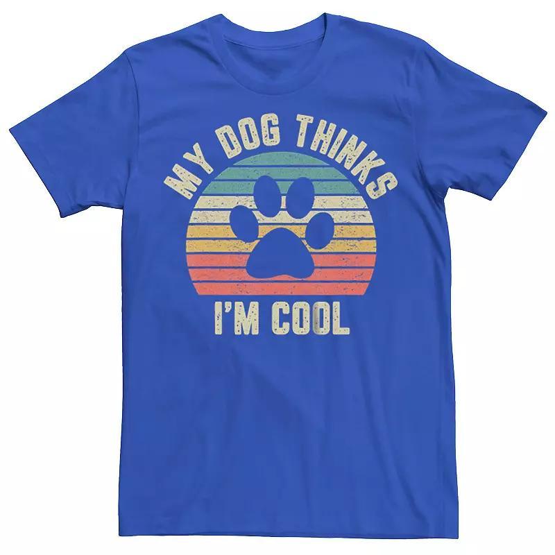 Mens My Dog Thinks Im Cool Paw Print Graphic Tee Blue Product Image