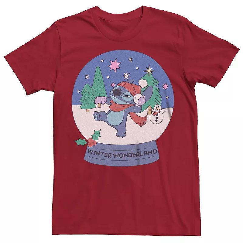 Disneys Lilo & Stitch Mens Winter Wonderland Snow globe Stitch Tee Product Image