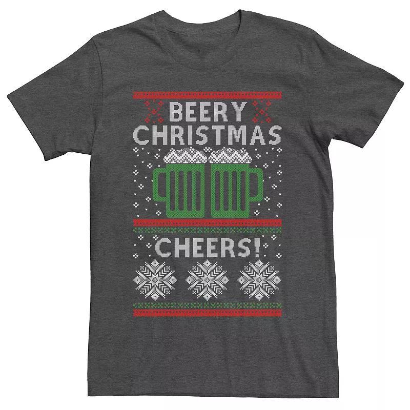 Mens Beery Christmas Cheers Graphic Tee Grey Heather Product Image