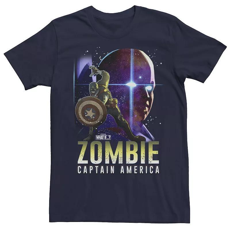 Mens Marvel What If Cap and Watcher Zombie Poster Tee, Boys Grey Product Image