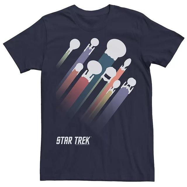 Mens Star Trek Ship Streaks Tee Blue Product Image