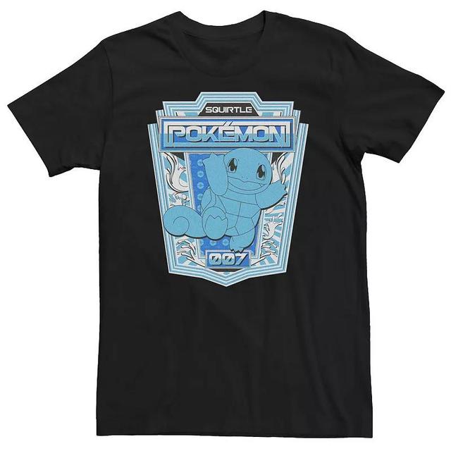 Big & Tall Pokemon Blue Squirtle Badge 007 Graphic Tee, Mens, Size: 3XL, Black Product Image