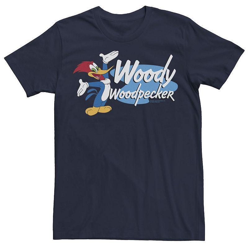 Mens Woody Woodpecker Vintage Logo Portrait Graphic Tee Blue Product Image