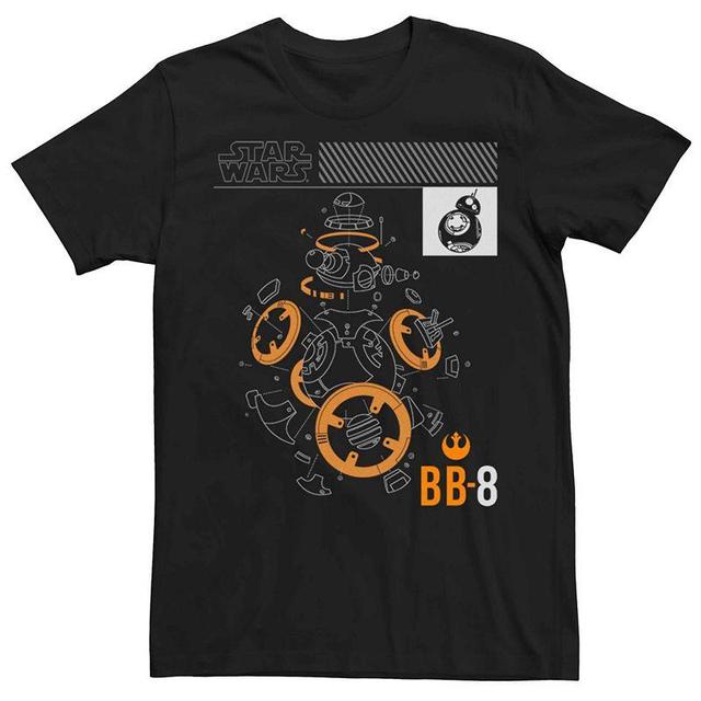 Mens Star Wars BB-8 Blueprints Tee Grey Product Image