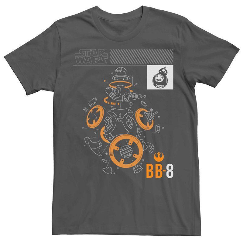 Mens Star Wars BB-8 Blueprints Tee Grey Product Image