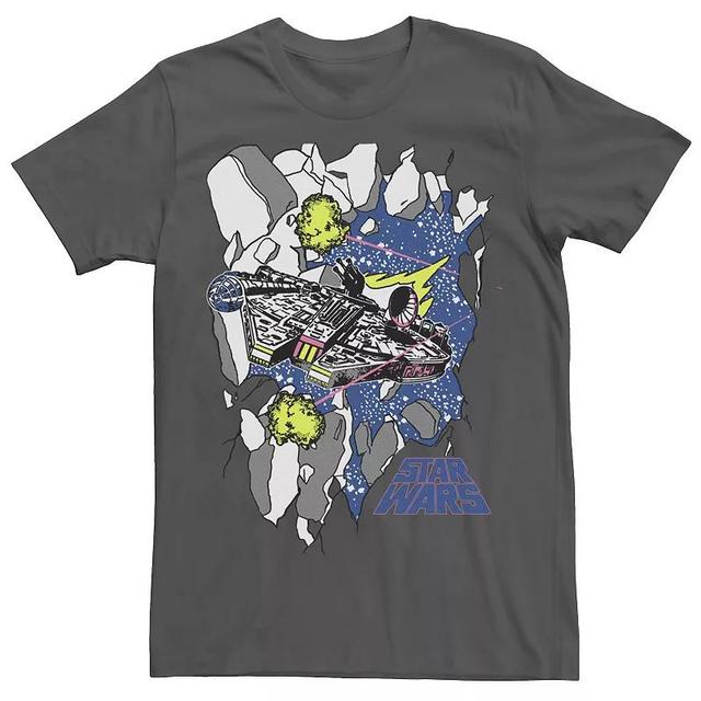 Mens Star Wars Falcon Breakthrough Asteroids Tee Grey Product Image