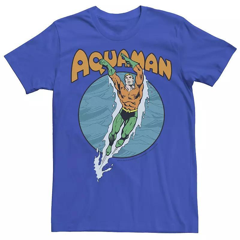 Mens DC Comics Aquaman Swimming Dance Tee Athletic Grey Product Image