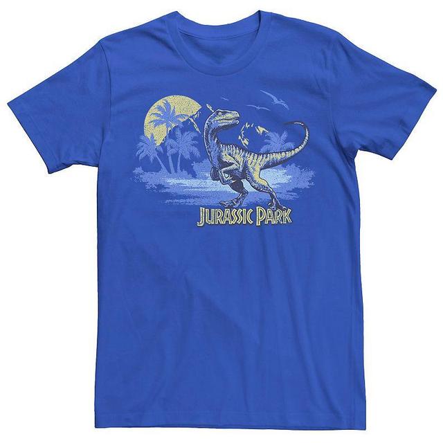 Mens Jurassic Park Raptor Distressed Portrait Tee Grey Product Image