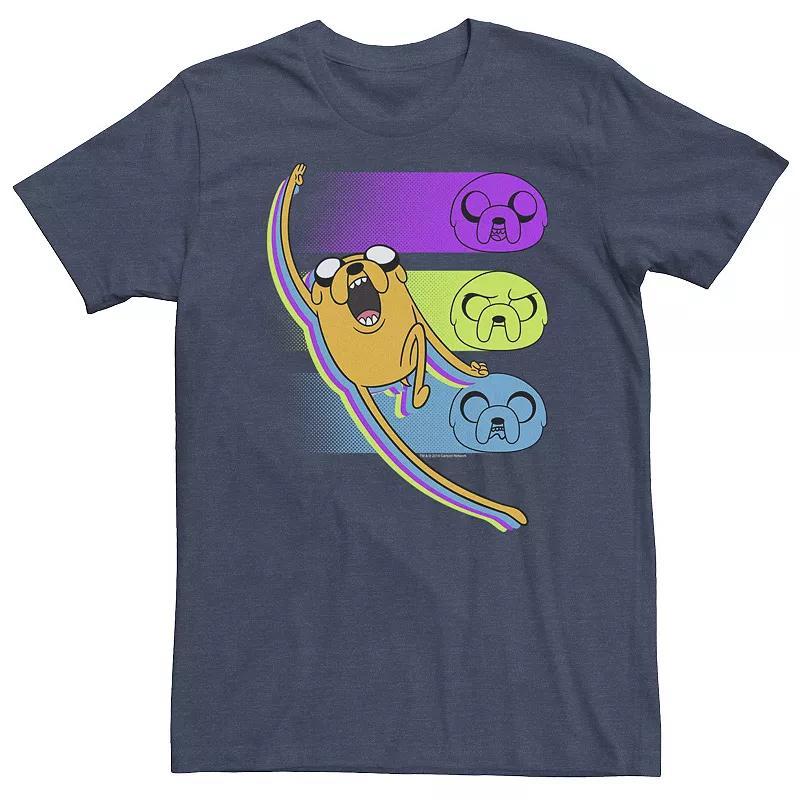 Big & Tall Cartoon Network Adventure Time Jake Emotions Tee, Mens Navy Grey Product Image