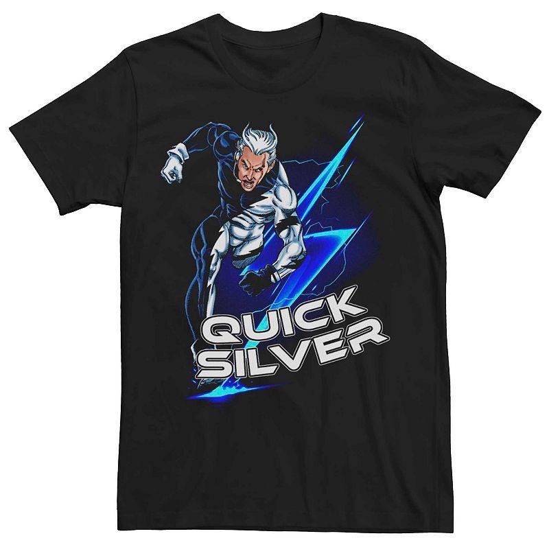 Mens Marvel Quicksilver Running Lightning Bolt Tee Black Product Image