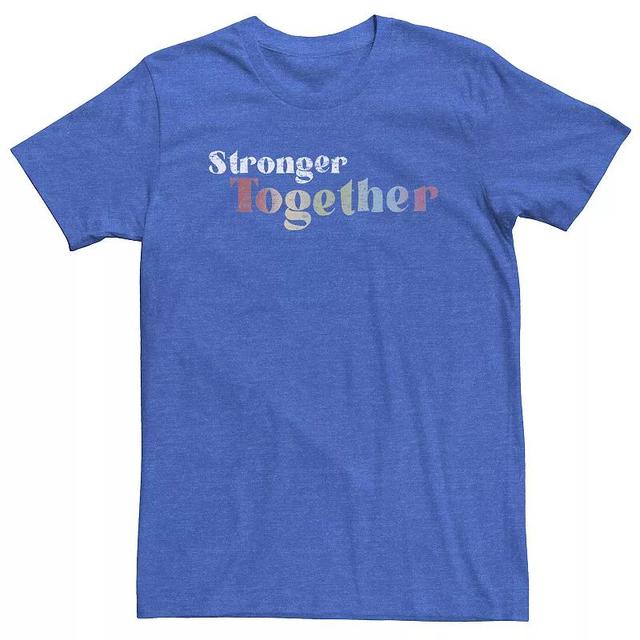 Big & Tall Stronger Together Gradient Rainbow Text Tee, Mens Product Image