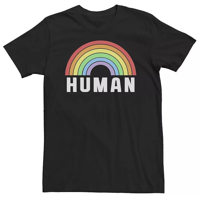 Big & Tall Human Rainbow Tee, Mens Black Product Image