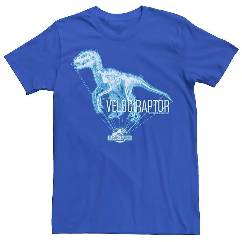 Mens Jurassic World Velociraptor Hologram Title Logo Tee Grey Heather Product Image