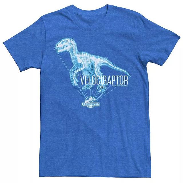 Mens Jurassic World Velociraptor Hologram Title Logo Tee Grey Product Image