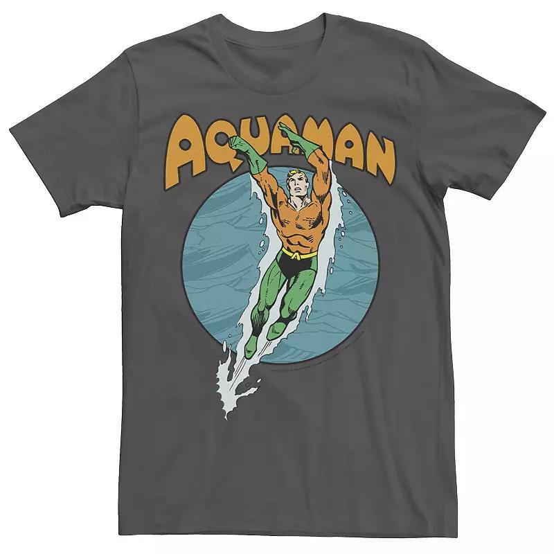 Mens DC Comics Aquaman Swimming Dance Tee Blue Product Image