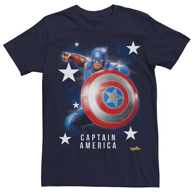 Mens Marvel Strike Force Captain America Graphic Tee Blue Product Image