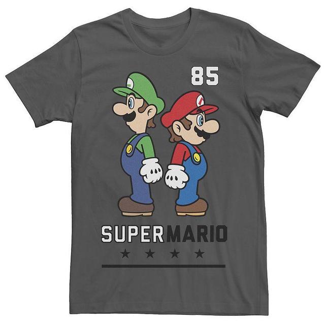 Mens Nintendo Super Mario Luigi Back to Back Athletic 85 Tee Grey Product Image