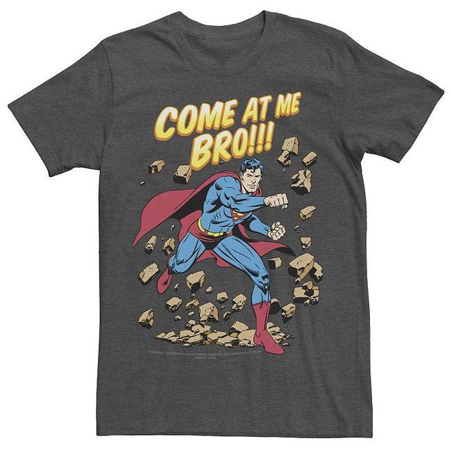 Mens DC Comics Superman Come At Me Bro Text Poster Tee Athletic Grey Product Image