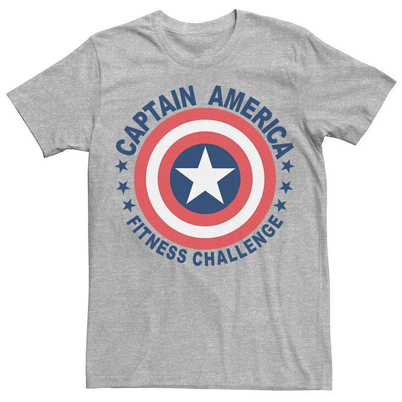 Mens Marvel Captain America Fitness Challenge Graphic Tee Athletic Grey Product Image