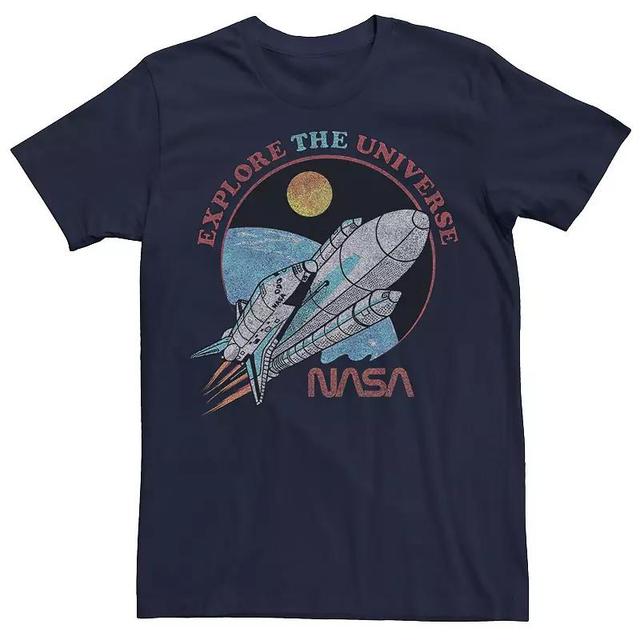 Mens NASA Explore The Universe Circle Portrait Tee Blue Product Image