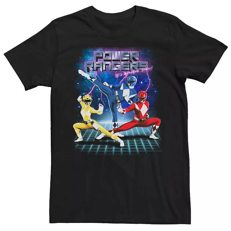 Mens Power Rangers Trio Action Pose Tee Black Product Image