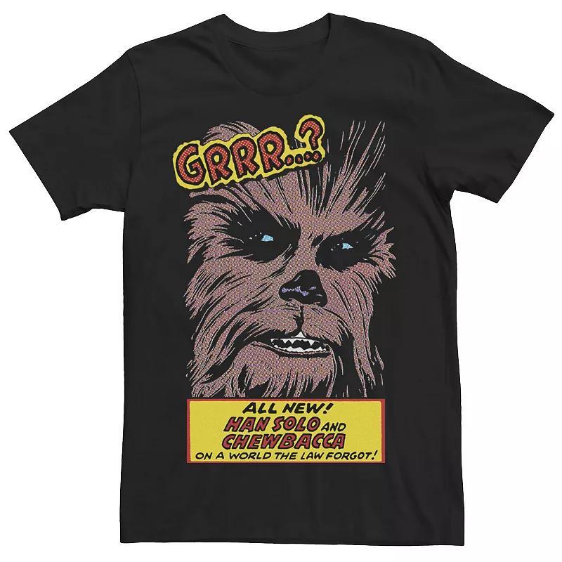 Mens Star Wars Chewbacca Grrr Comic Book Tee Black Product Image