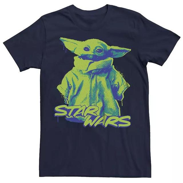 Mens Star Wars The Mandalorian Baby Yoda Fluorescent Paint Graphic Tee Blue Product Image