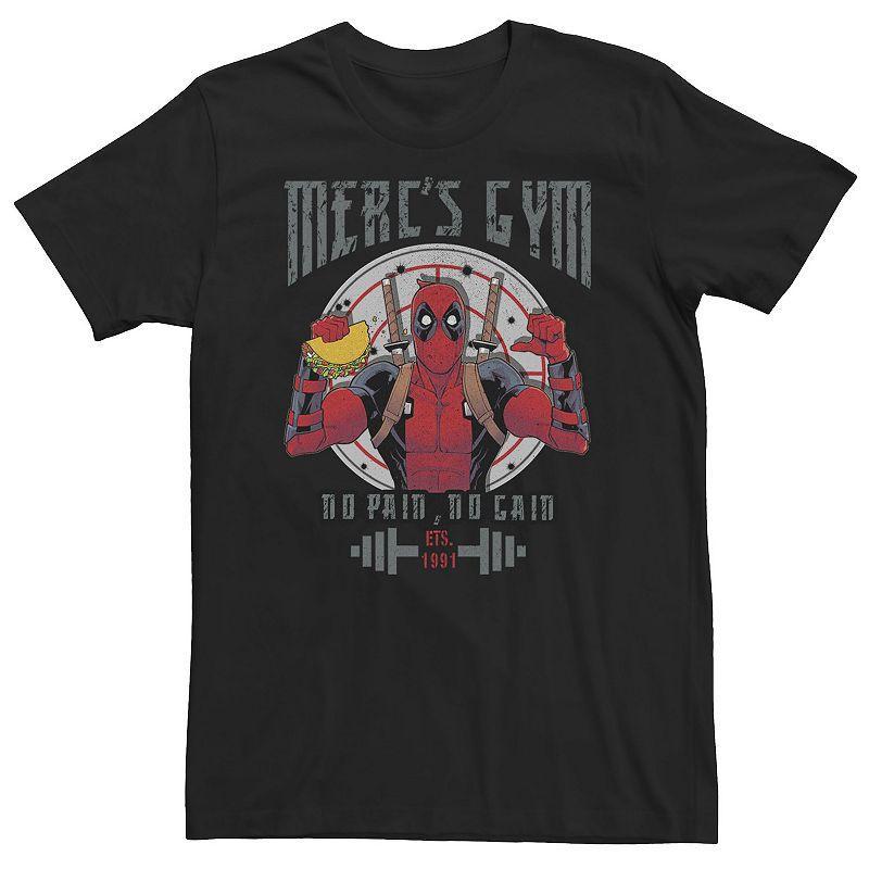 Big & Tall Marvel Deadpool Mercs Gym No Pain No Gain Tee, Mens Product Image