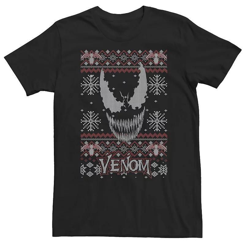 Big & Tall Marvel Spider-Man Venom Ugly Christmas Sweater Style Tee, Mens Product Image