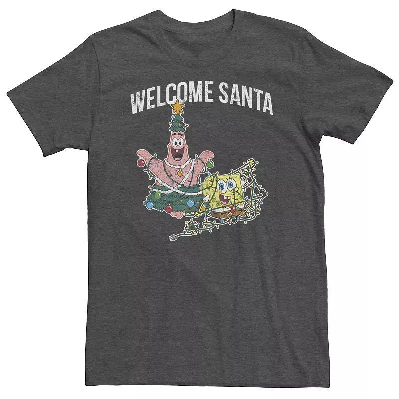 Big & Tall Nickelodeon SpongeBob SquarePants Patrick Star Welcome Santa Christmas Tee, Mens Product Image