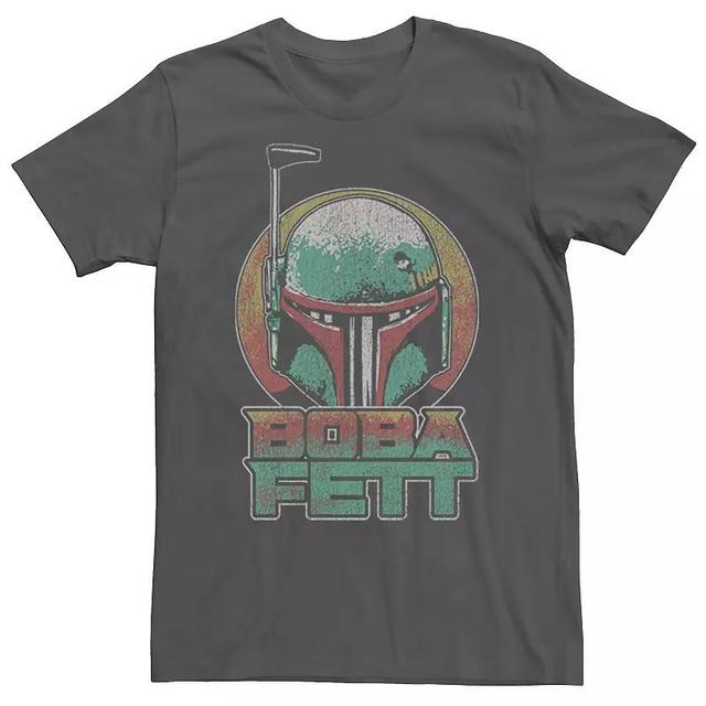 Mens Star Wars Boba Fett Helmet Circle Head Shot Tee Grey Product Image