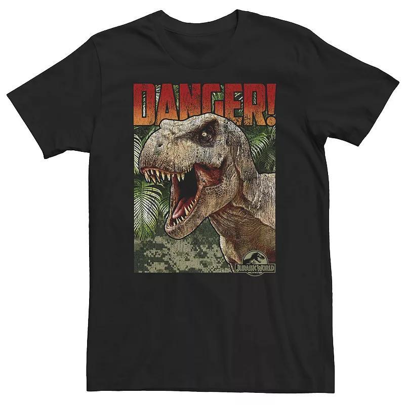 Big & Tall Jurassic World Danger T-Rex Retro Poster Tee, Mens Product Image