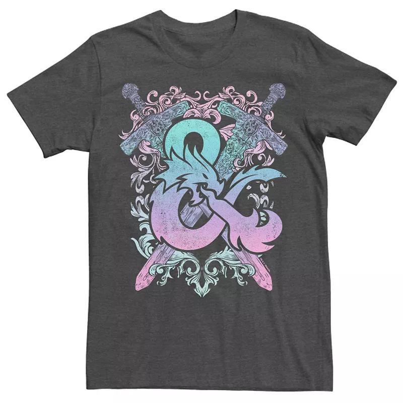 Big & Tall Dungeons And Dragons Ampersand Pastel Logo Tee, Mens Grey Heather Product Image