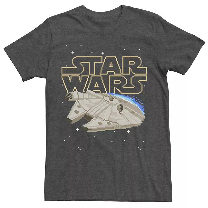 Mens Star Wars Millennium Falcon 8-Bit Tee Grey Heather Product Image