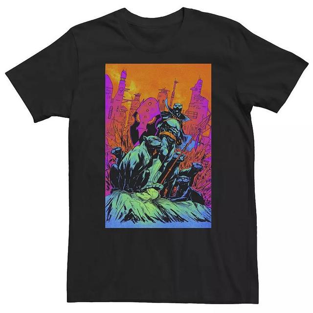 Big & Tall Marvel Panther Comic Neon Poster Tee, Mens Product Image