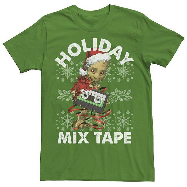 Mens Marvel Guardians Of The Galaxy Groot Mix Tape Christmas Graphic Tee Product Image