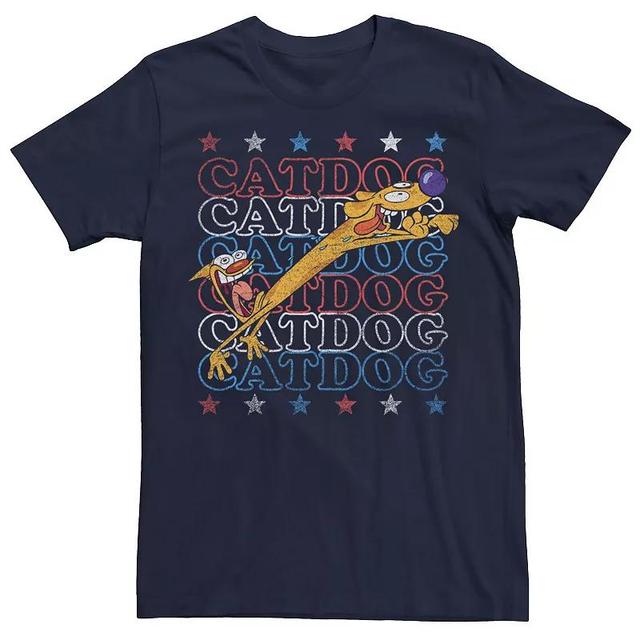 Mens Nickelodeon Patriotic CatDog Tee Blue Product Image