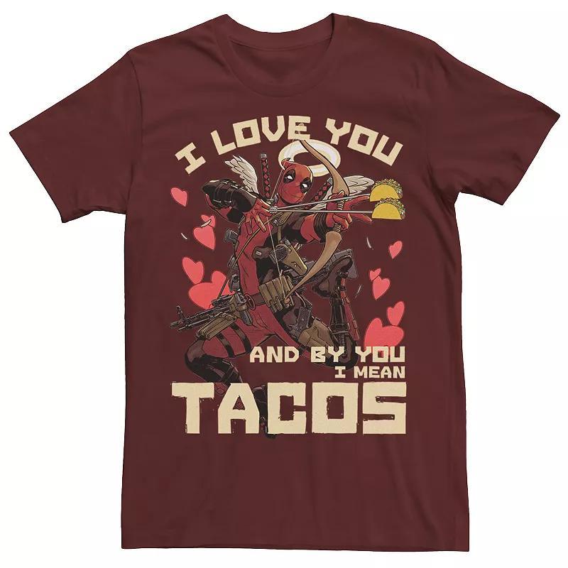 Mens Marvel Deadpool Cupid Love For Tacos Tee Red Product Image