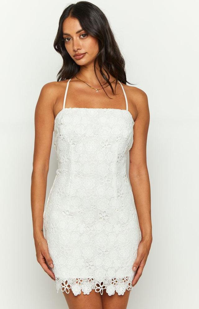 Starlette White Lace Mini Dress Product Image