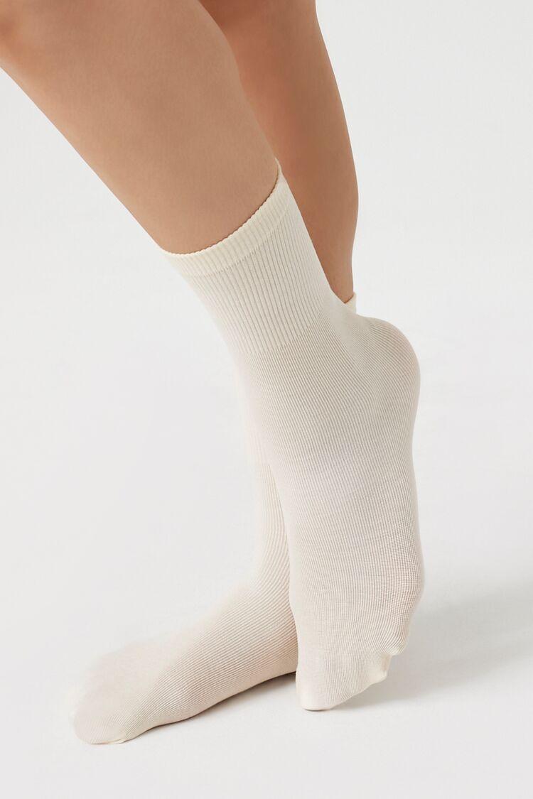 Ribbed-Trim Crew Socks | Forever 21 Product Image