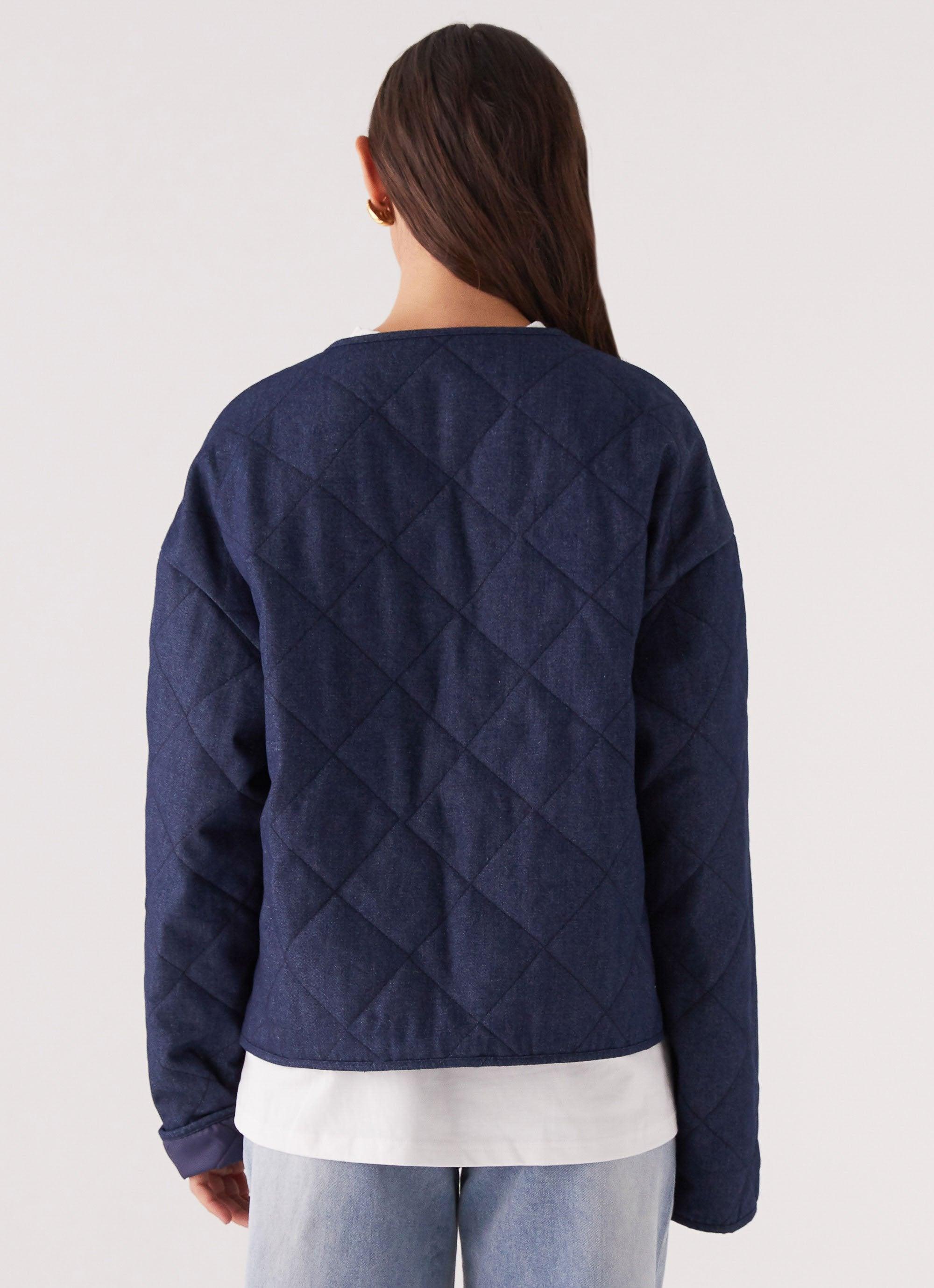 Faded Fall Quilted Jacket - Vintage Blue Wash Product Image