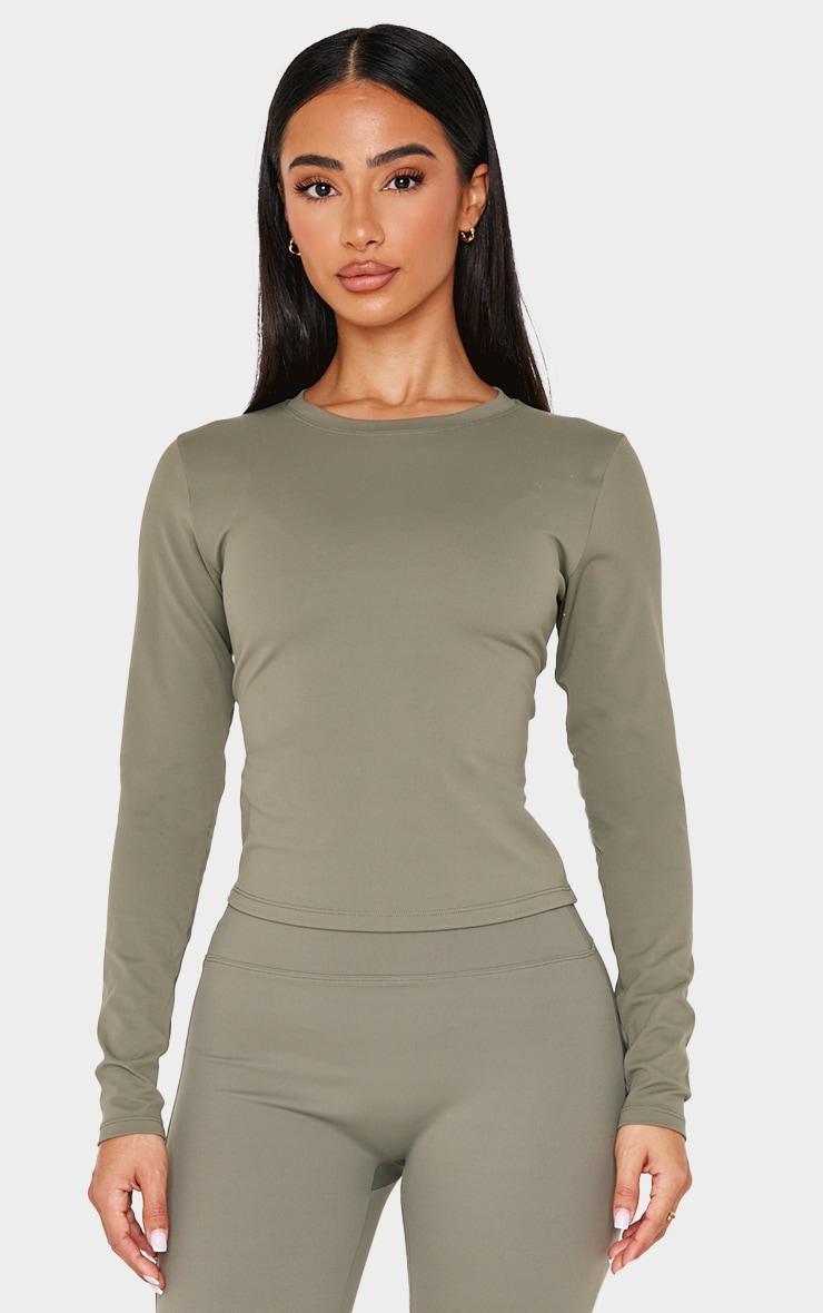 Petite Olive Sculpt Long Sleeve Gym Top product image