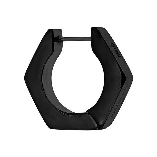 LYNX Black Ion-Plated Stainless Steel Hoop - Single Earring, Mens Product Image