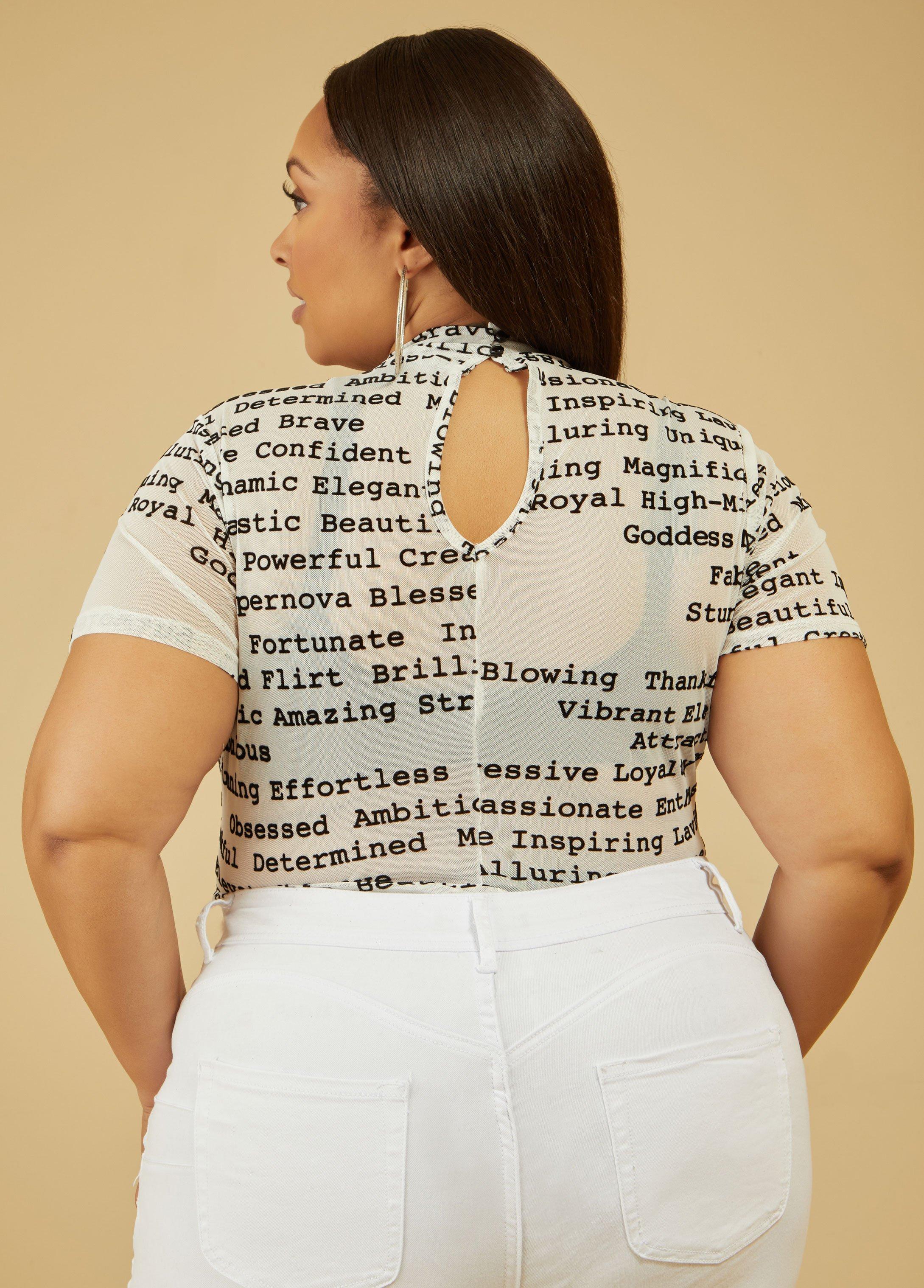 Newspaper Flocked Mesh Bodysuit Product Image