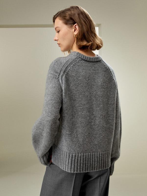 Boxy Crewneck Cashmere Sweater Product Image