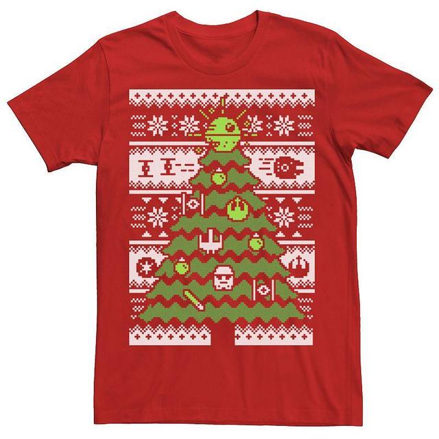 Mens Star Wars Death Star Christmas Tree Ugly Sweater Tee Product Image