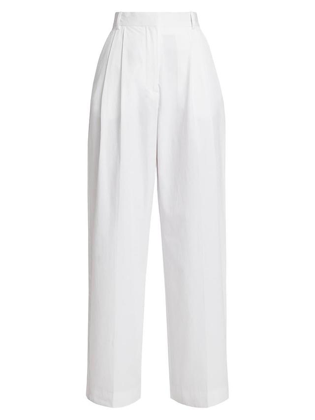 Womens Wide-Leg Cotton Chino Pants Product Image