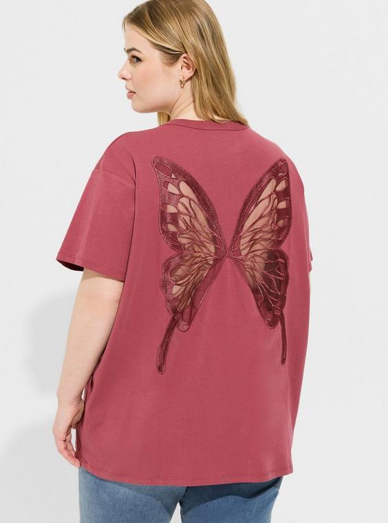 Vintage Jersey Crew Neck Butterfly Relaxed Tee Product Image